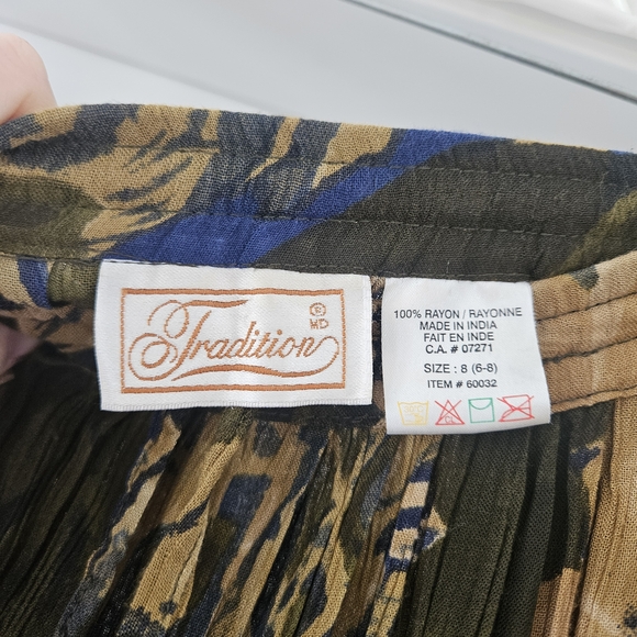 Vintage Tradition Floral Rayon Midi Skirt Size 8 - Picture 5 of 5